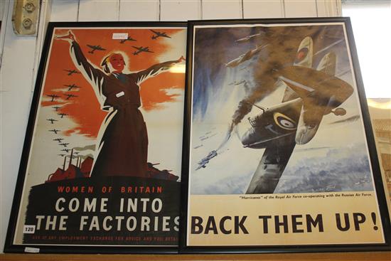 4 framed war posters